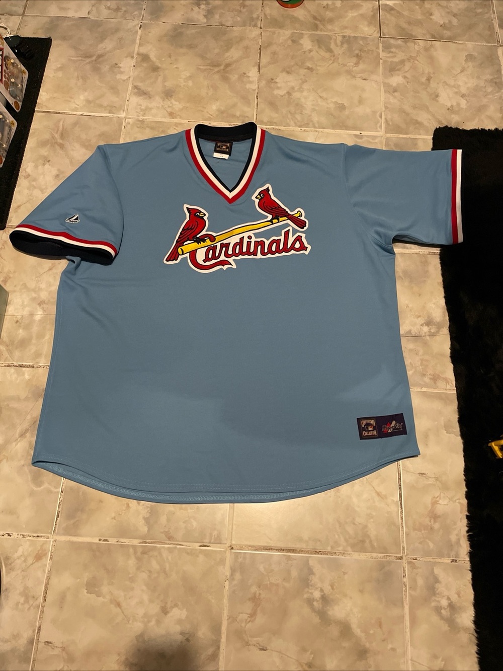 Vintage St.Louis Cardinals Majestic Throwback Jersey SZ 4XL Blue